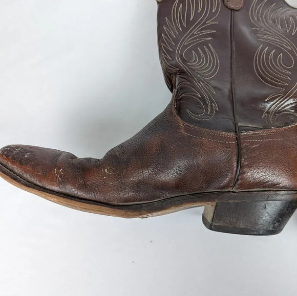 Laredo Vintage Mens 10 D Leather Western Cowboy Boots  Pointed Toe Embroidered - Picture 12 of 16
